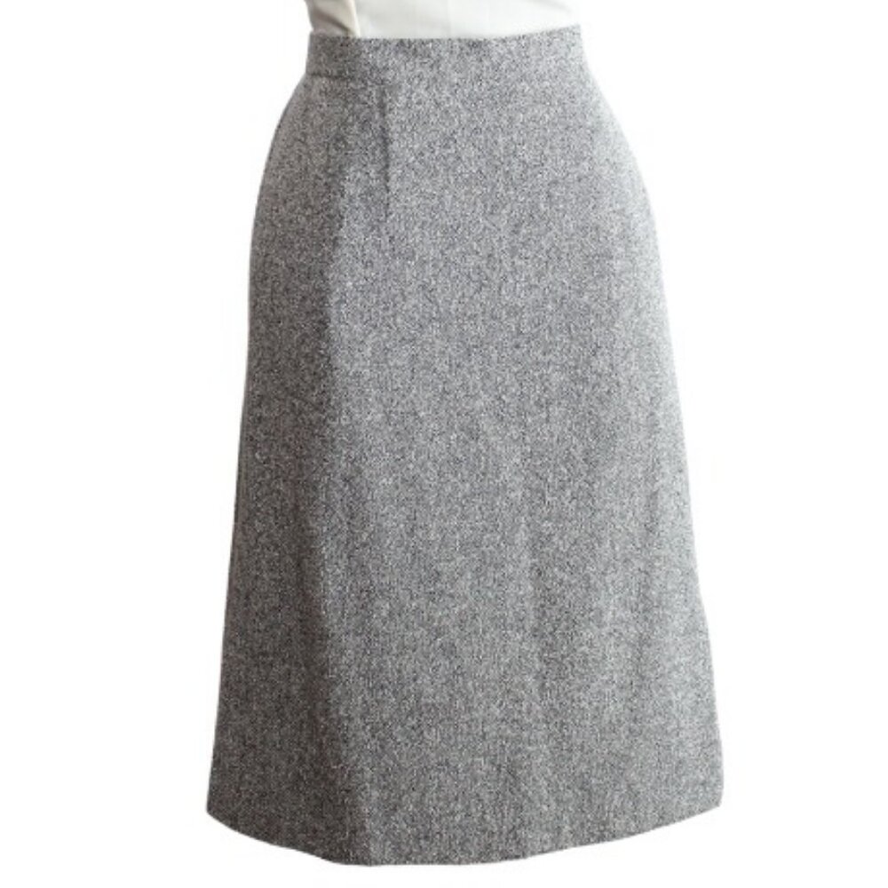 Olsen Collection SZ 12 Grey A-Line Textured Skirt 50% Wool ⚡️BUY 3 for $55⚡️